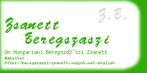 zsanett beregszaszi business card